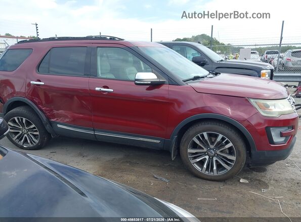 1FM5K8HT7GGB58636 2016 FORD EXPLORER Burgundy Вид задньої частини салону