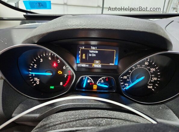 1FMCU0F70KUB18045 2019 FORD ESCAPE Gray Widok zestawu wskaźników