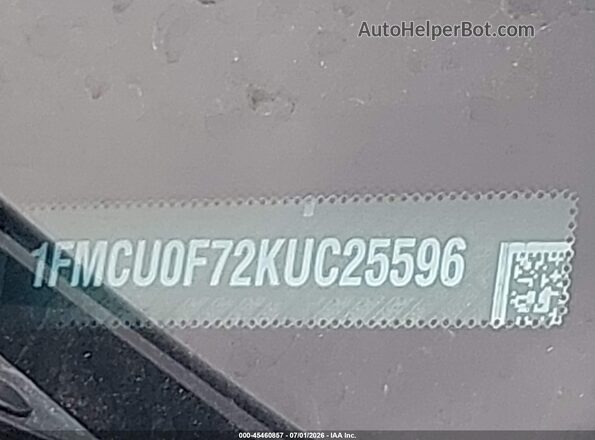 1FMCU0F72KUC25596 2019 FORD ESCAPE Silver 