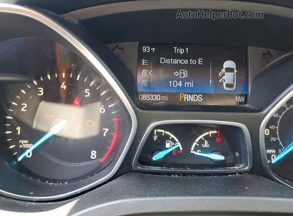 1FMCU0F74KUC21601 2019 FORD ESCAPE Charcoal Вид щитка приладів