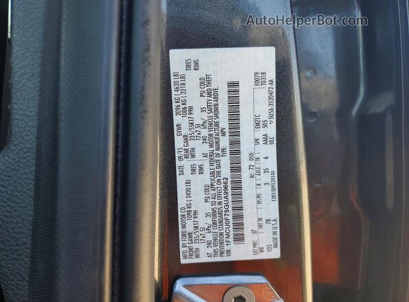 1FMCU0F75GUA99662 2016 FORD ESCAPE Gray Вид підкапотного простору