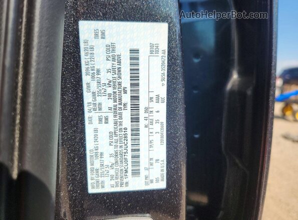 1FMCU0F75JUC28510 2018 FORD ESCAPE Gray Vista de la etiqueta del VIN