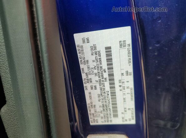 1FMCU0F77GUC77412 2016 FORD ESCAPE Blue VIN sticker view