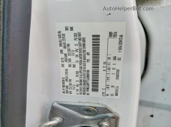 1FMCU0F77JUB86180 2018 FORD ESCAPE Белый Вид наклейки с VIN-кодом