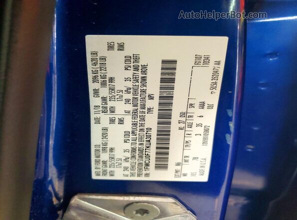 1FMCU0F77KUA30710 2019 FORD ESCAPE Blue Engine compartment view