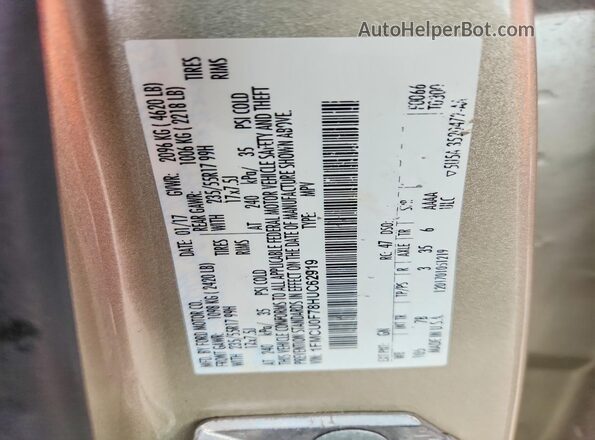 1FMCU0F78HUC62919 2017 FORD ESCAPE Кремовый Вид наклейки с VIN-кодом