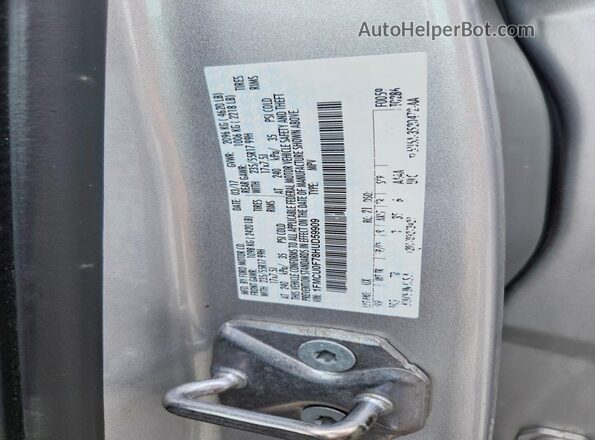 1FMCU0F78HUD59909 2017 FORD ESCAPE Серебряный Вид наклейки с VIN-кодом