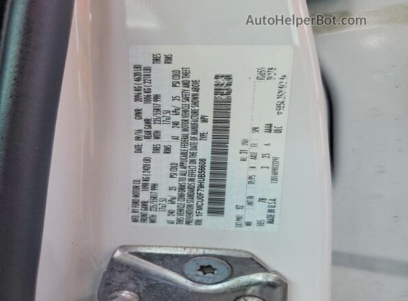 1FMCU0F79HUB56608 2017 FORD ESCAPE White Vista de la etiqueta del VIN
