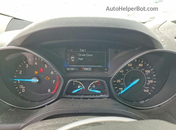 1FMCU0F79JUB04255 2018 FORD ESCAPE Gray Вид щитка приладів