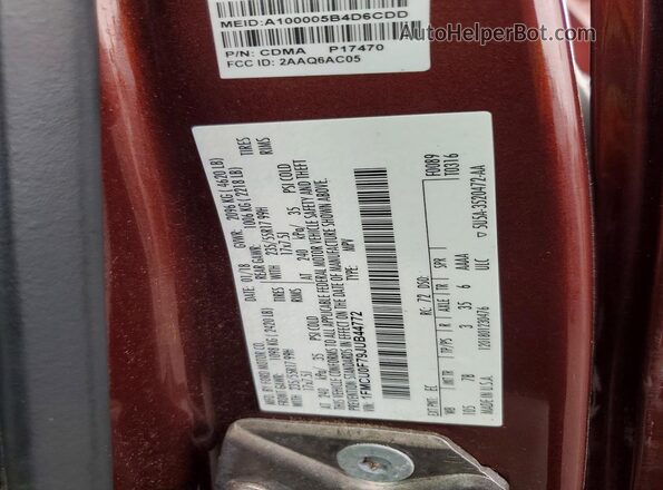 1FMCU0F79JUB44772 2018 FORD ESCAPE Brown Vista de la etiqueta del VIN