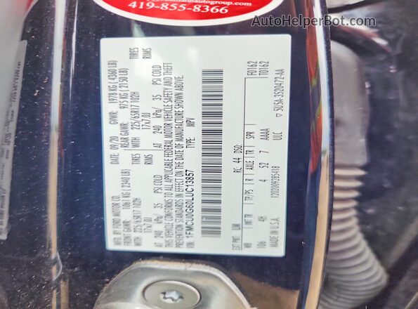 1FMCU0G60LUC13857 2020 FORD ESCAPE Черный Вид наклейки с VIN-кодом