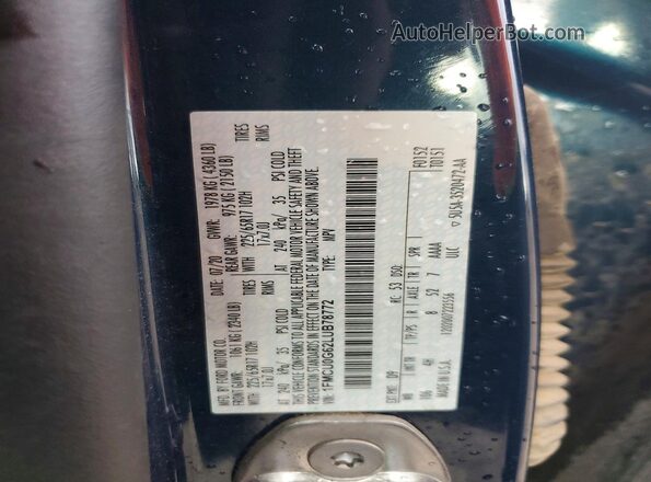 1FMCU0G62LUB78772 2020 FORD ESCAPE Blue Widok wnętrza 360 stopni