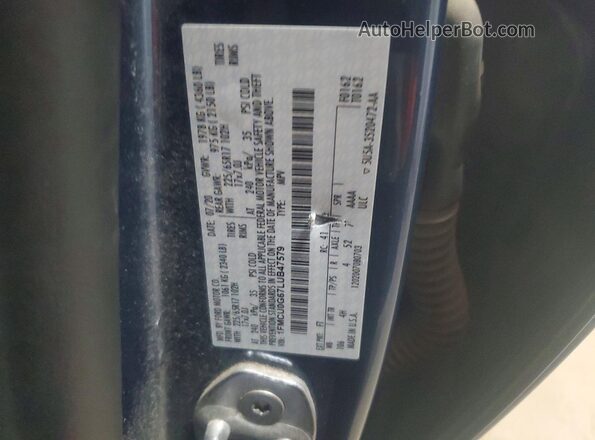 1FMCU0G67LUB47579 2020 FORD ESCAPE Blue VIN კოდის სტიკერის ხედი
