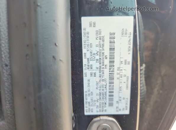 1FMCU0G68LUA62377 2020 FORD ESCAPE Black VIN կոդի պիտակի տեսք