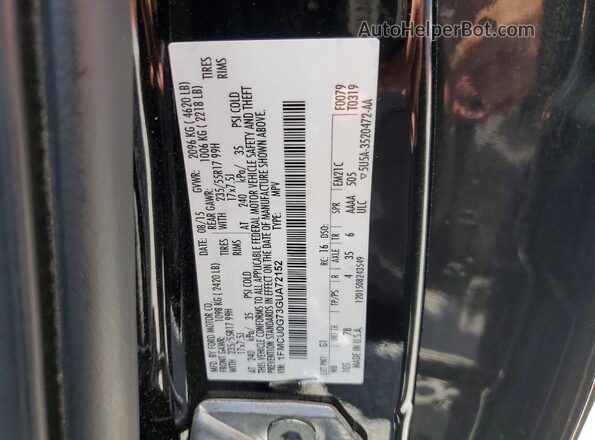 1FMCU0G73GUA72152 2016 FORD ESCAPE Black Вид наклейки з VIN-кодом