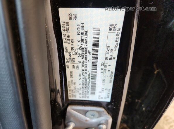 1FMCU0G91GUA08337 2016 FORD ESCAPE Black VIN կոդի պիտակի տեսք