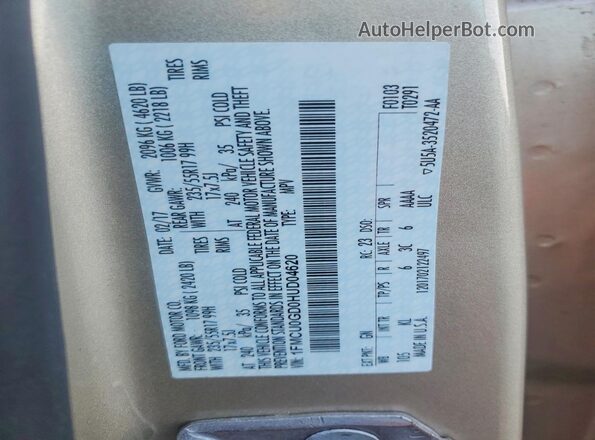 1FMCU0GD0HUD04620 2017 FORD ESCAPE Gold Widok komory silnika