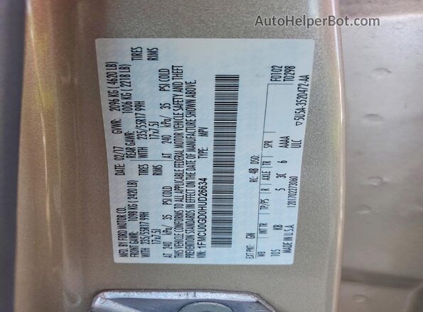 1FMCU0GD0HUD26634 2017 FORD ESCAPE Gold Engine compartment view