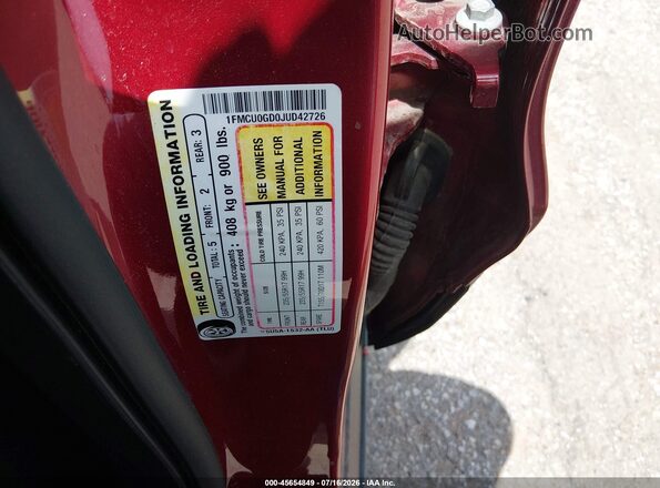 1FMCU0GD0JUD42726 2018 FORD ESCAPE Red Widok komory silnika