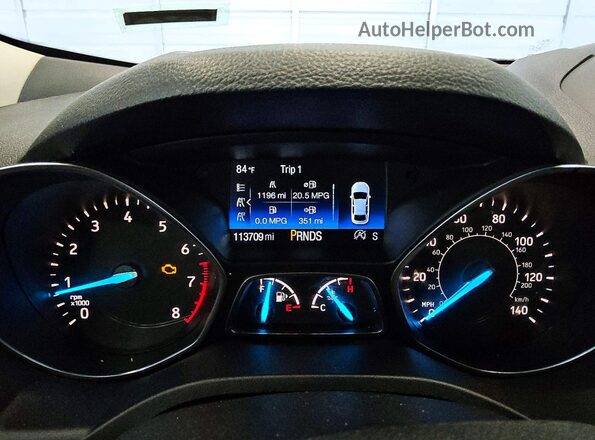 1FMCU0GD0KUB30989 2019 FORD ESCAPE White Instrument cluster view