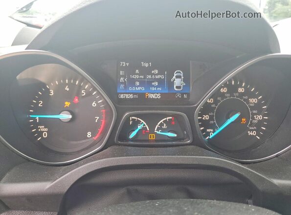 1FMCU0GD1HUE20229 2017 FORD ESCAPE Gray Instrument cluster view