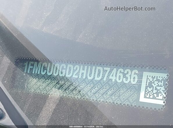 1FMCU0GD2HUD74636 2017 FORD ESCAPE Blue Engine compartment view
