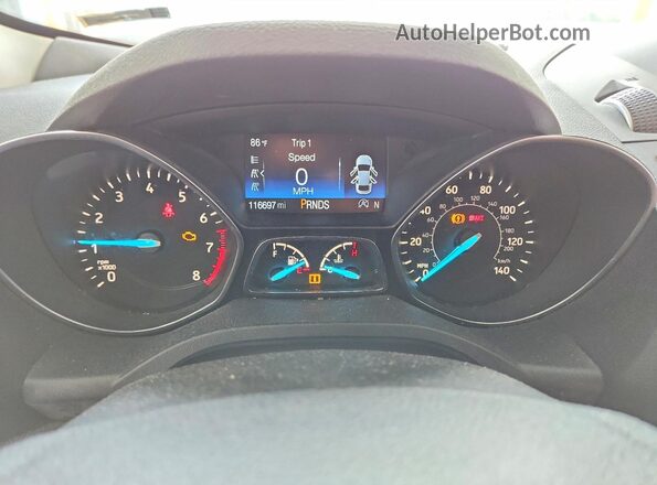 1FMCU0GD2HUE46340 2017 FORD ESCAPE Blue Instrument cluster view