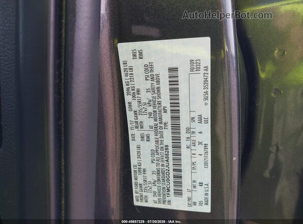 1FMCU0GD2JUA88288 2018 FORD ESCAPE Gray Widok komory silnika