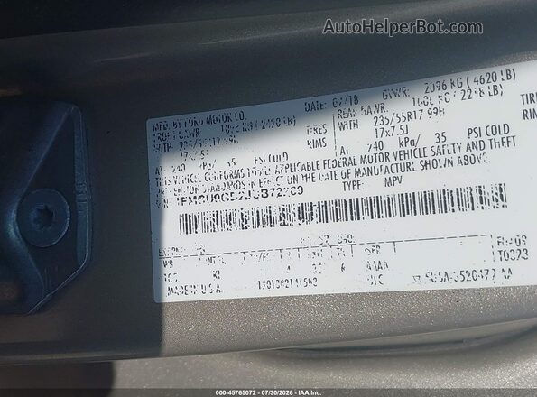 1FMCU0GD2JUB72269 2018 FORD ESCAPE Tan Вид підкапотного простору