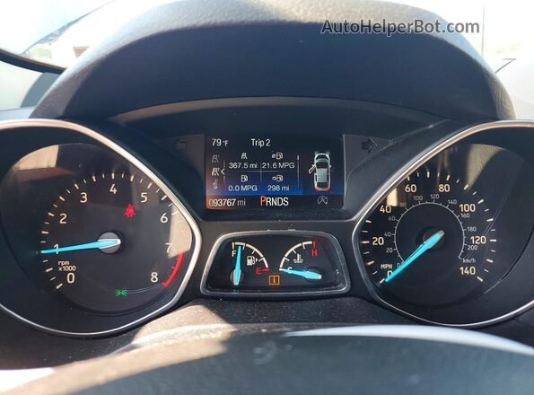 1FMCU0GD3KUA88463 2019 FORD ESCAPE Blue Вид щитка приладів