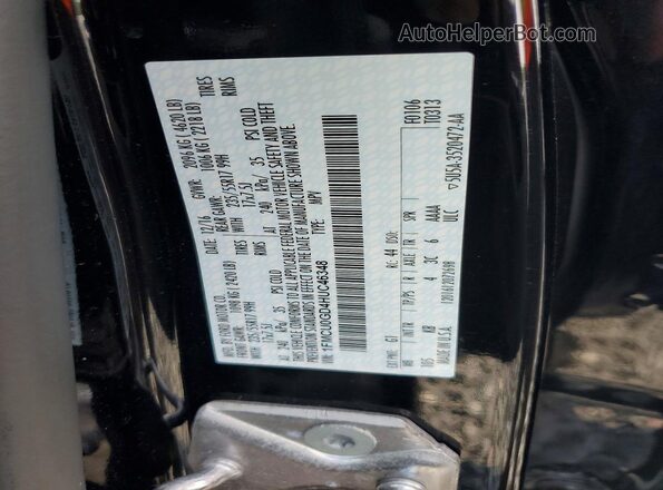 1FMCU0GD4HUC46348 2017 FORD ESCAPE Black Widok naklejki z numerem VIN