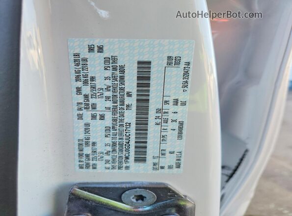 1FMCU0GD4JUC17132 2018 FORD ESCAPE White Widok naklejki z numerem VIN