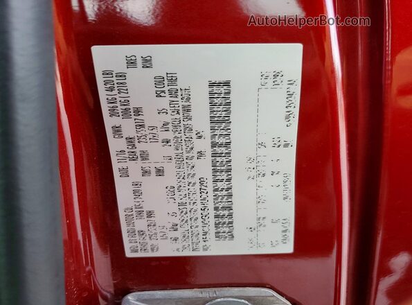 1FMCU0GD5HUC27209 2017 FORD ESCAPE Red 360 interior view