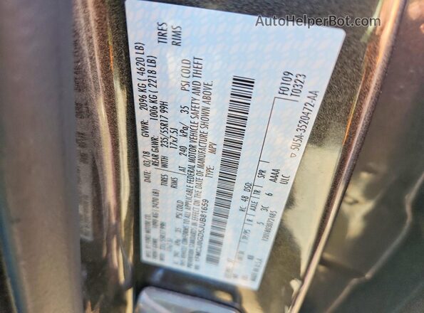 1FMCU0GD5JUB81659 2018 FORD ESCAPE Gray VIN sticker view