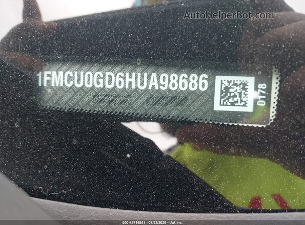 1FMCU0GD6HUA98686 2017 FORD ESCAPE White Vista del cuadro de instrumentos