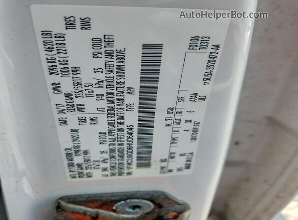 1FMCU0GD6HUD64045 2017 FORD ESCAPE Cream VIN sticker view