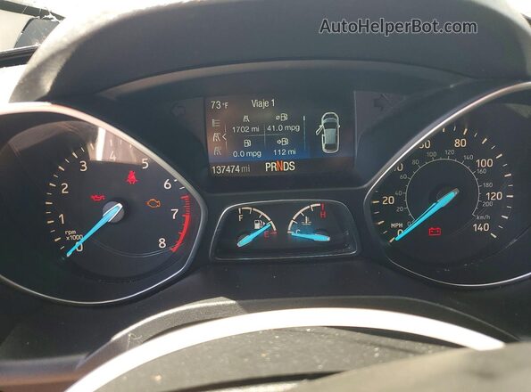 1FMCU0GD7HUE55163 2017 FORD ESCAPE White Instrument cluster view