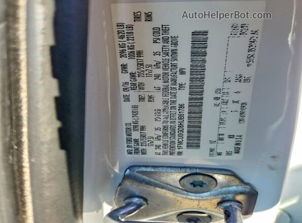 1FMCU0GD8HUB61786 2017 FORD ESCAPE Белый Вид наклейки с VIN-кодом