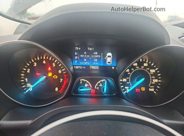 1FMCU0GD8HUE05212 2017 FORD ESCAPE Black Instrument cluster view