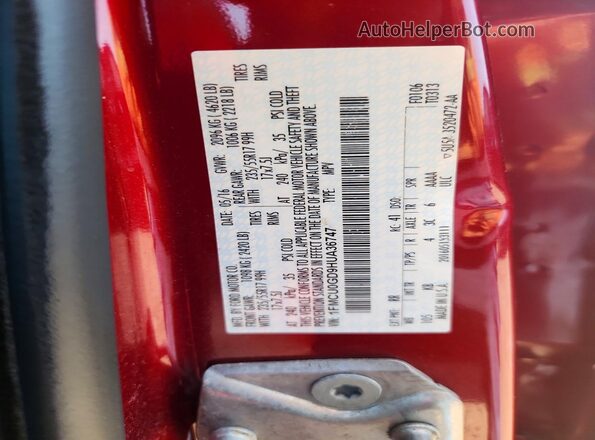 1FMCU0GD9HUA36747 2017 FORD ESCAPE Темно-бордовый Вид наклейки с VIN-кодом