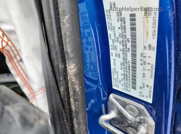 1FMCU0GDXHUB96717 2017 FORD ESCAPE Blue Widok naklejki z numerem VIN