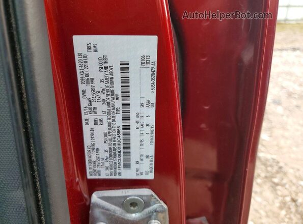1FMCU0GDXHUC45866 2017 FORD ESCAPE Red VIN sticker view