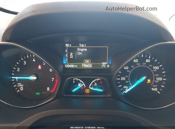 1FMCU0GDXHUD37396 2017 FORD ESCAPE Gray Widok tylnych siedzeń