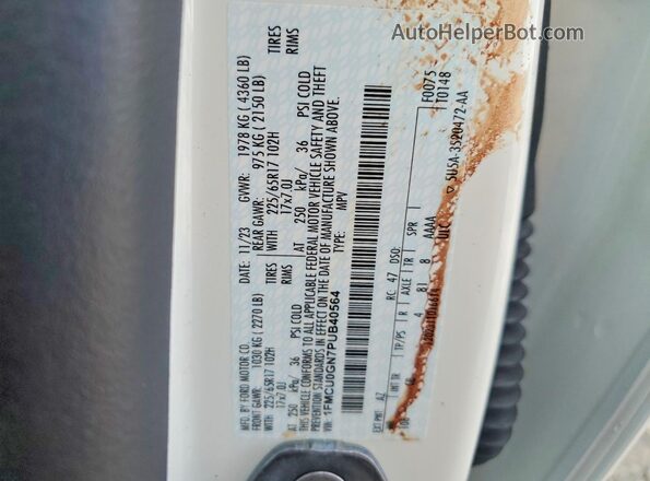 1FMCU0GN7PUB40564 2023 FORD ESCAPE Белый Вид наклейки с VIN-кодом
