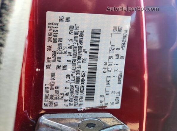 1FMCU0GX9GUB44522 2016 FORD ESCAPE Red Engine compartment view