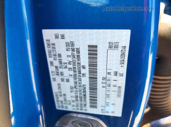 1FMCU0H66MUB05470 2021 FORD ESCAPE Blue Widok naklejki z numerem VIN
