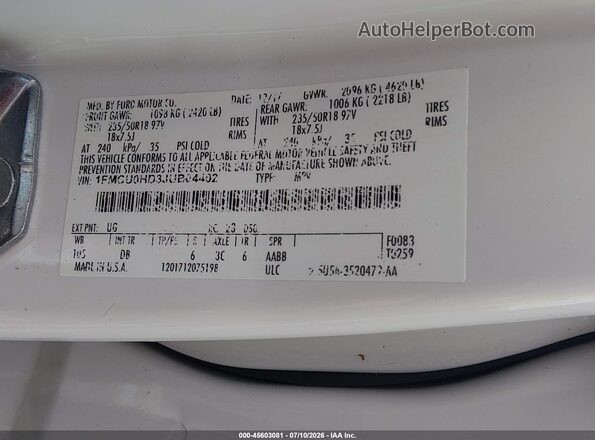 1FMCU0HD3JUB04402 2018 FORD ESCAPE White ძრავის განყოფილების ხედი