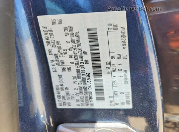 1FMCU0HD6JUB24269 2018 FORD ESCAPE Blue Widok komory silnika