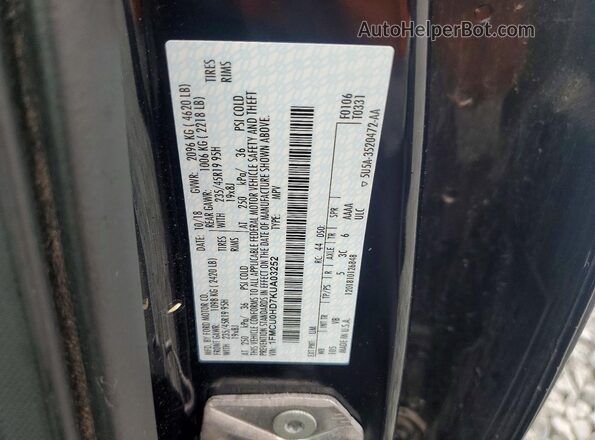 1FMCU0HD7KUA03252 2019 FORD ESCAPE Black Vista interior de 360 grados