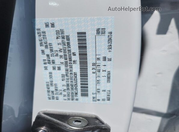 1FMCU0HD9JUD34381 2018 FORD ESCAPE White VIN sticker view